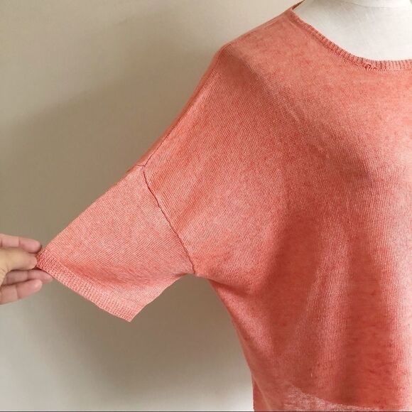 Eileen Fisher Boxyâpink 100% Linen sweaterâNWT - Picture 2 of 7
